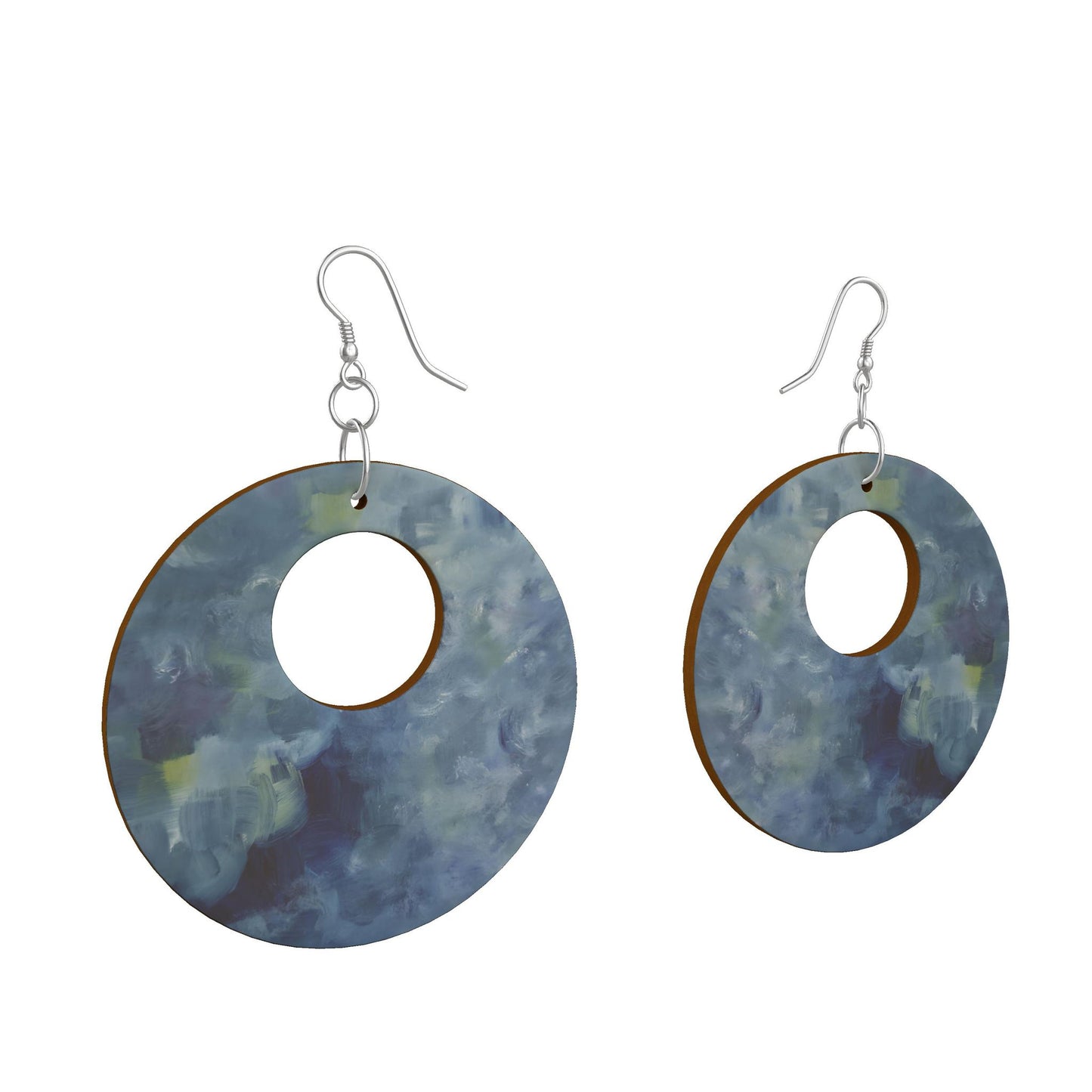 Blu Wooden Earrings Organic Shapes